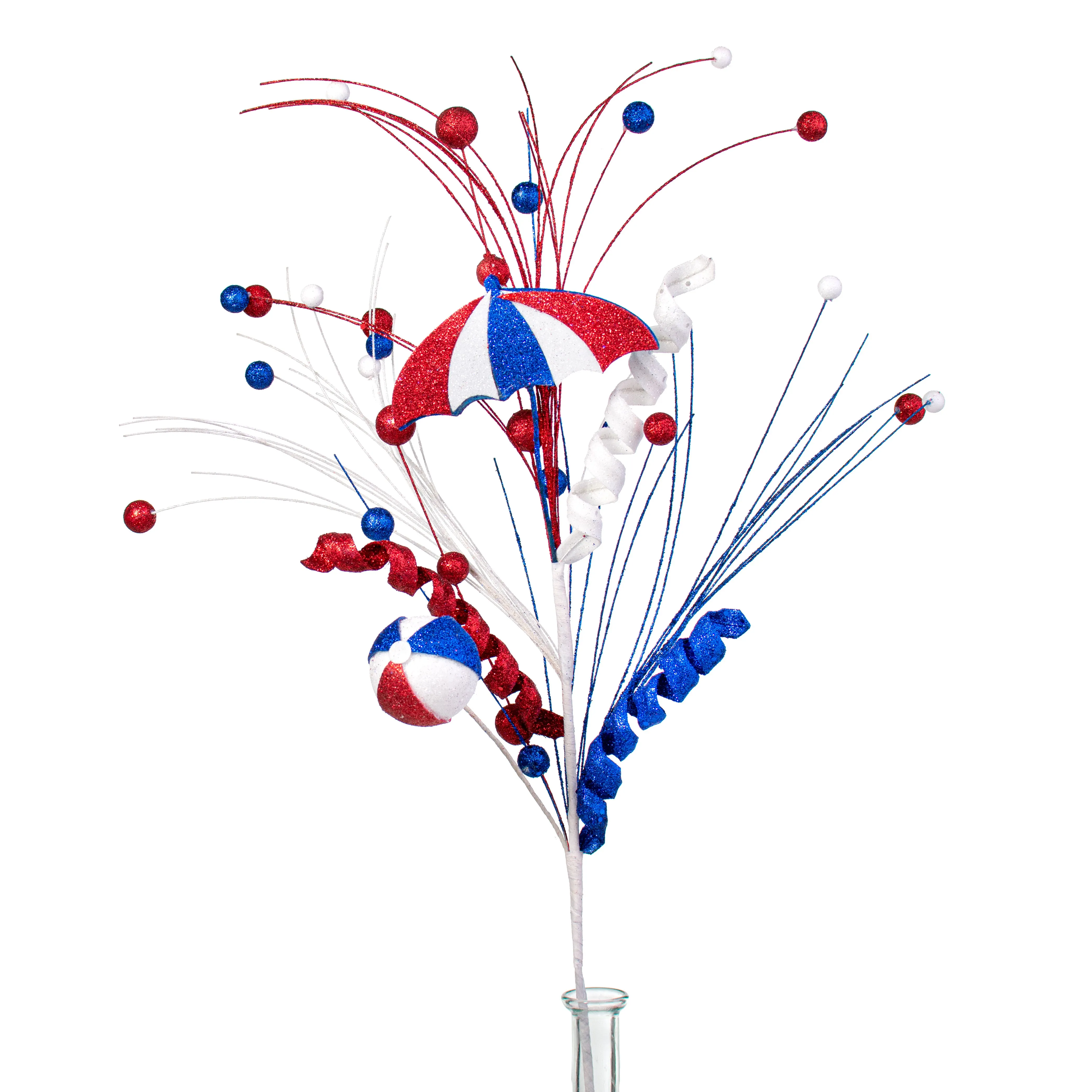 32" Beach Umbrella & Ball Spray: Red, White, Blue