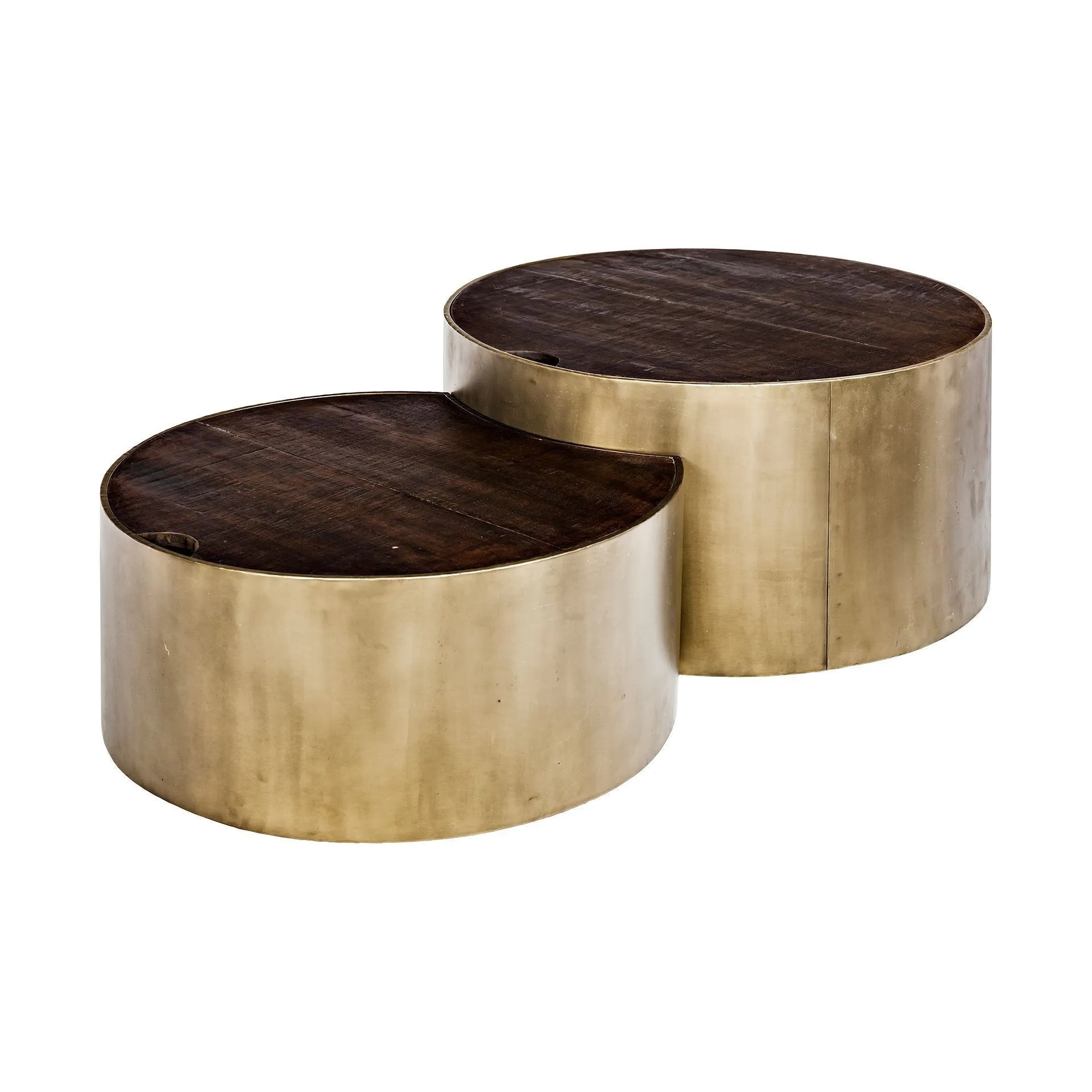 39.5" & 31.25" Round Wood Nesting Coffee Tables