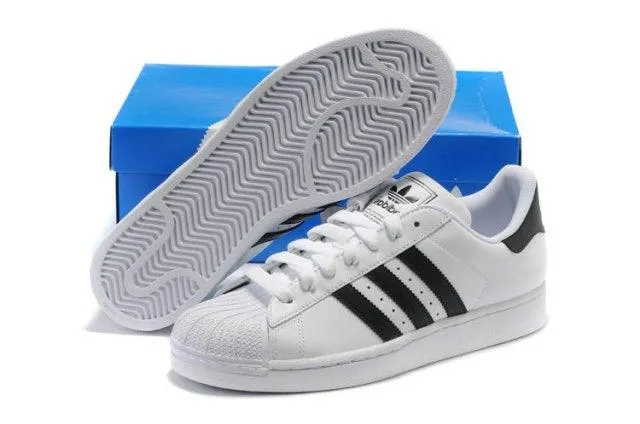 Adidas Originals Superstar 2 Leather Casual Sneakers White Black