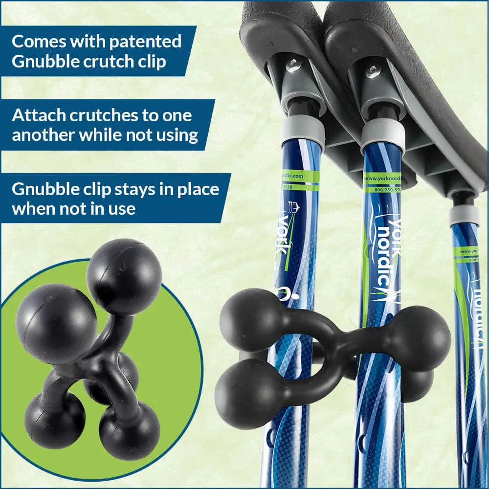 Adjustable Spring Cushion Crutches Perfect for Sports Injuries and Travel - Heights 4'7" to 6'6" - Adjust to 22" for Travel - Choice of Colors