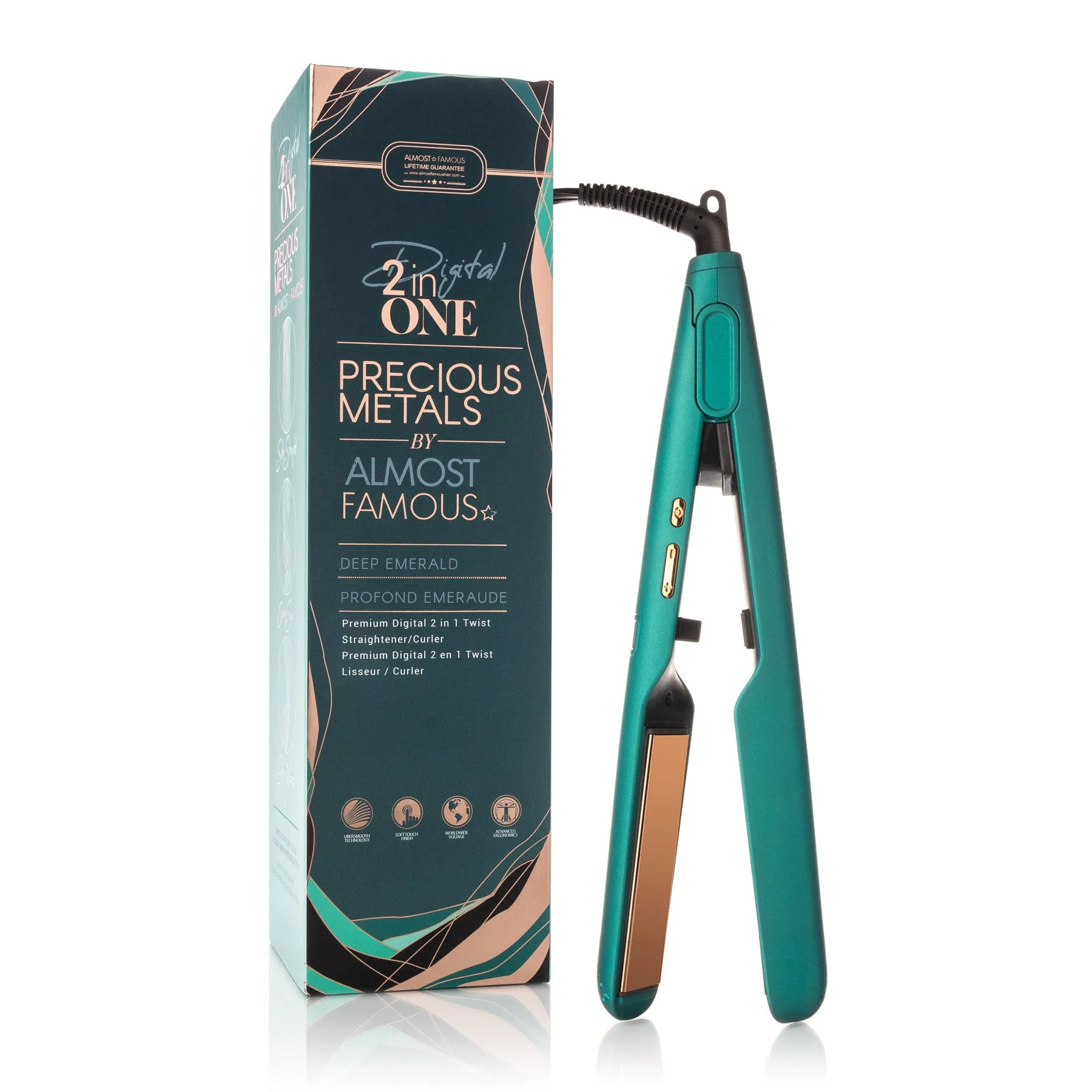 Almost Famous Digital 2inONE Twist Flat Iron with RG Titanium Plates