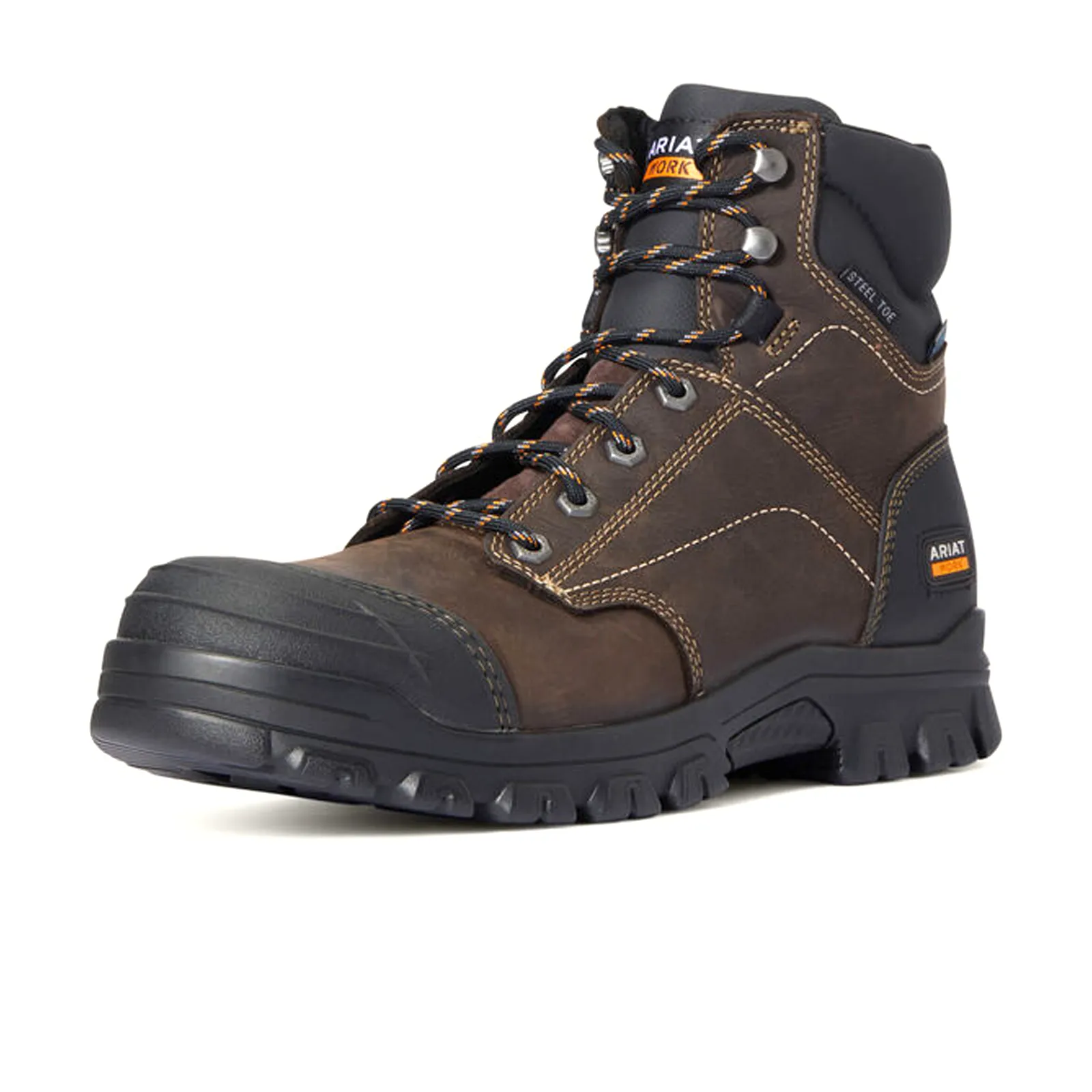 Ariat Treadfast 6" Waterproof Steel Toe Work Boot (Men) - Dark Brown