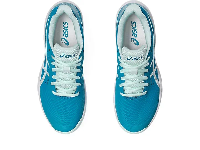 Asics Gel-Game 9 Clay / OC  Womens Tennis Shoes - Teal Blue/White