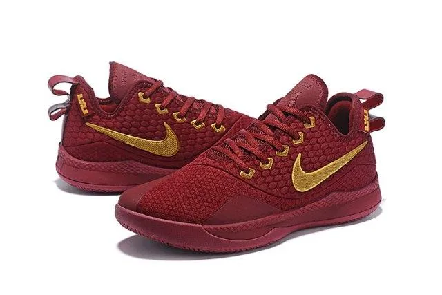 Attractive Lebron Witness 3 Burgundy Gold Sneaker