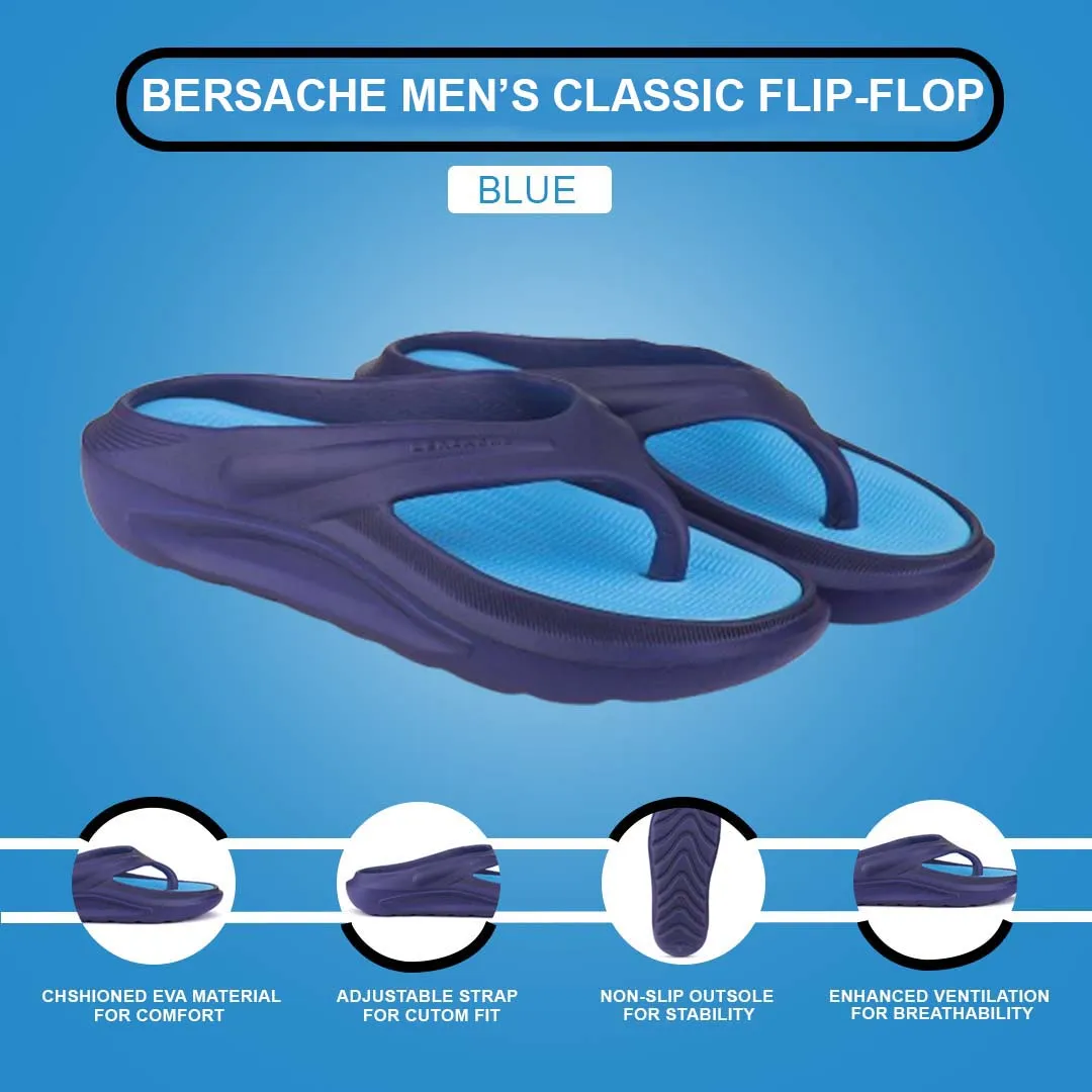 Bersache Extra Soft Classic Casual with  Regular wear with Ultra Soft & Flexibility Technology Flip Flop for Men's & Boy's (6179-Blue)