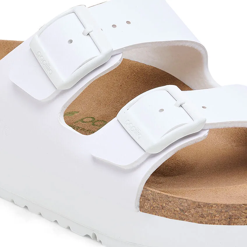 'Birkenstock' Women's Arizona Flex Platform Birko-Flor Sandal - White