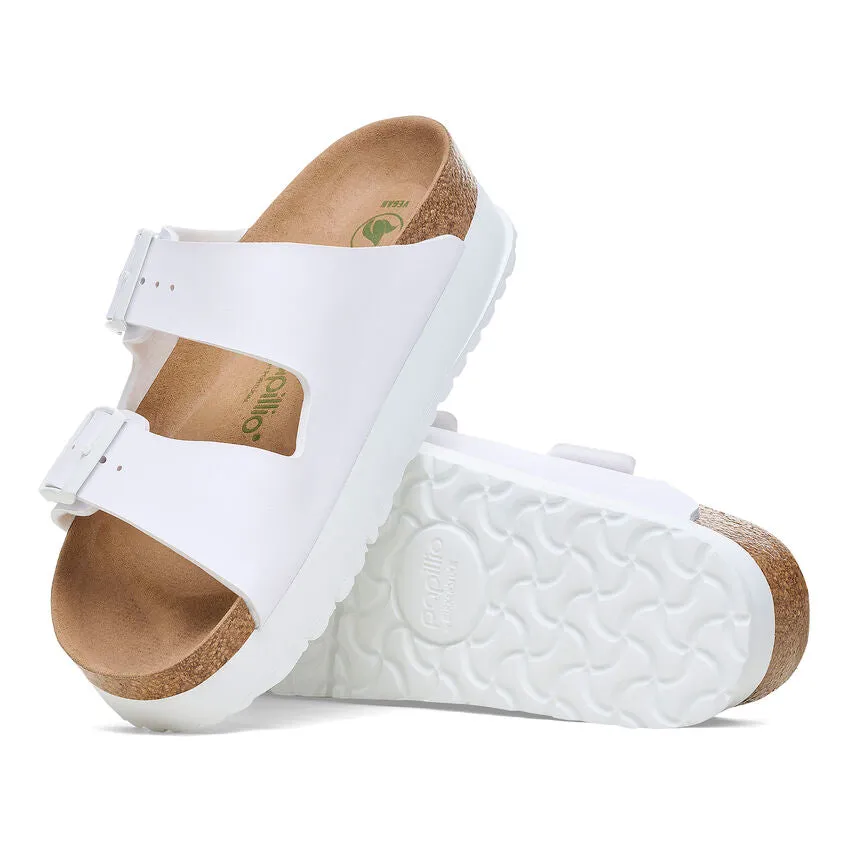 'Birkenstock' Women's Arizona Flex Platform Birko-Flor Sandal - White