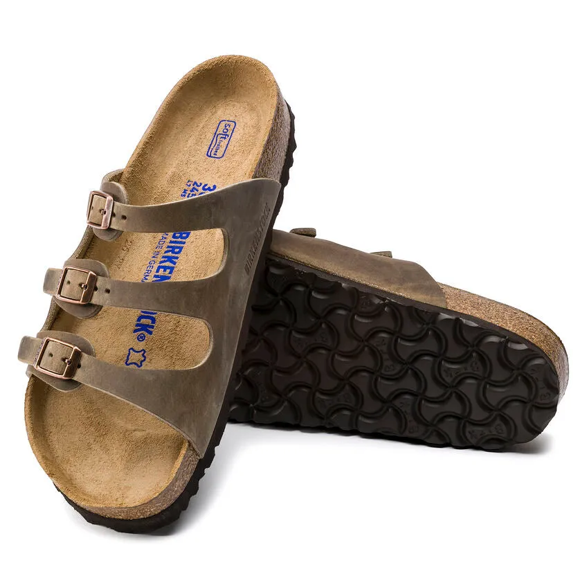 'Birkenstock' Women's Florida Soft Footbed Leather Sandal - Tobacco Brown