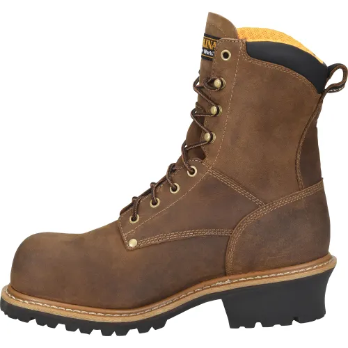 Carolina Men’s Poplar 8” WP Comp Toe Logger Work Boot Brown - CA9852