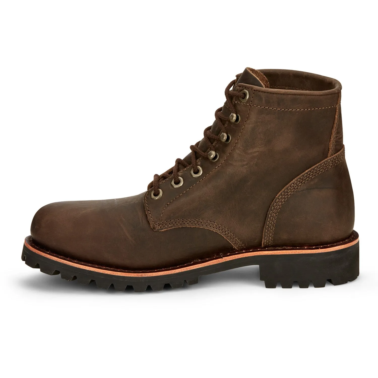 Chippewa Mens Classic 2.0 6in Steel Toe Chocolate Apache Leather Work Boots