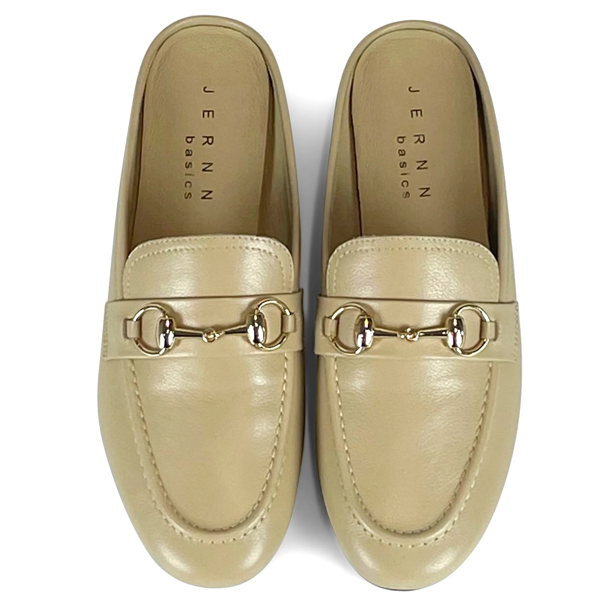 Classic Italian leather loafer mules with horsebit detail