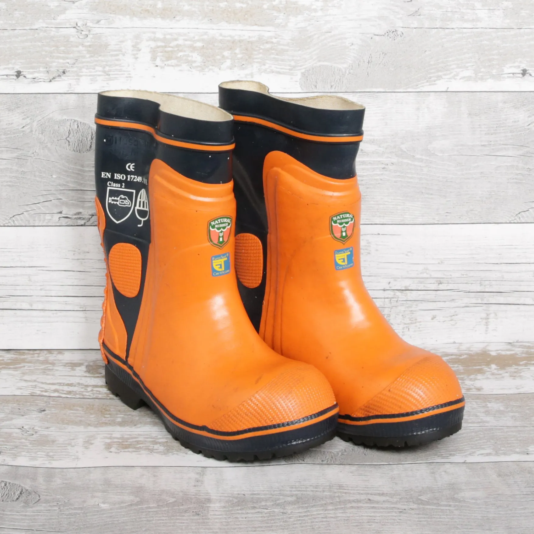 De-Branded Steel Toe Cap Chainsaw Class 2 Wellington Boots UK4