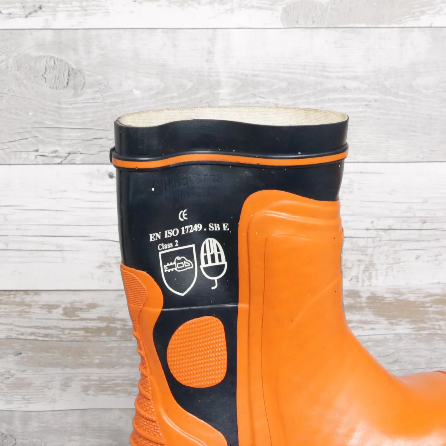 De-Branded Steel Toe Cap Chainsaw Class 2 Wellington Boots UK4