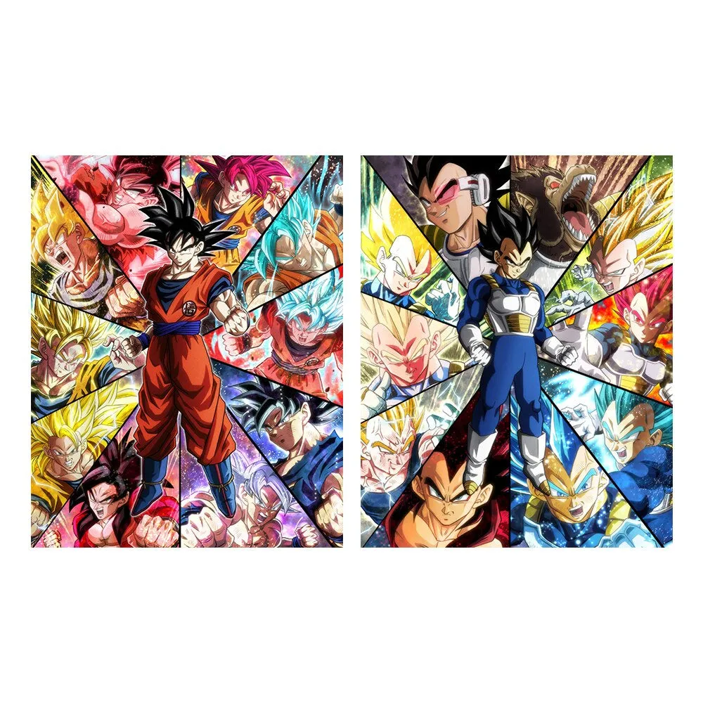 Dragon Ball Z Goku Vegeta Illusion Flip Image, Hologram Motion Lenticular Anime Poster (40x30 Cms)