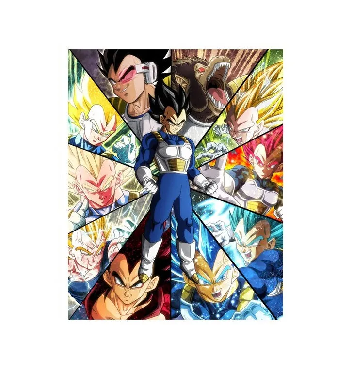 Dragon Ball Z Goku Vegeta Illusion Flip Image, Hologram Motion Lenticular Anime Poster (40x30 Cms)