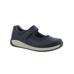 Drew Trust Women Comfort Mary Jane Shoes In Navy Leather