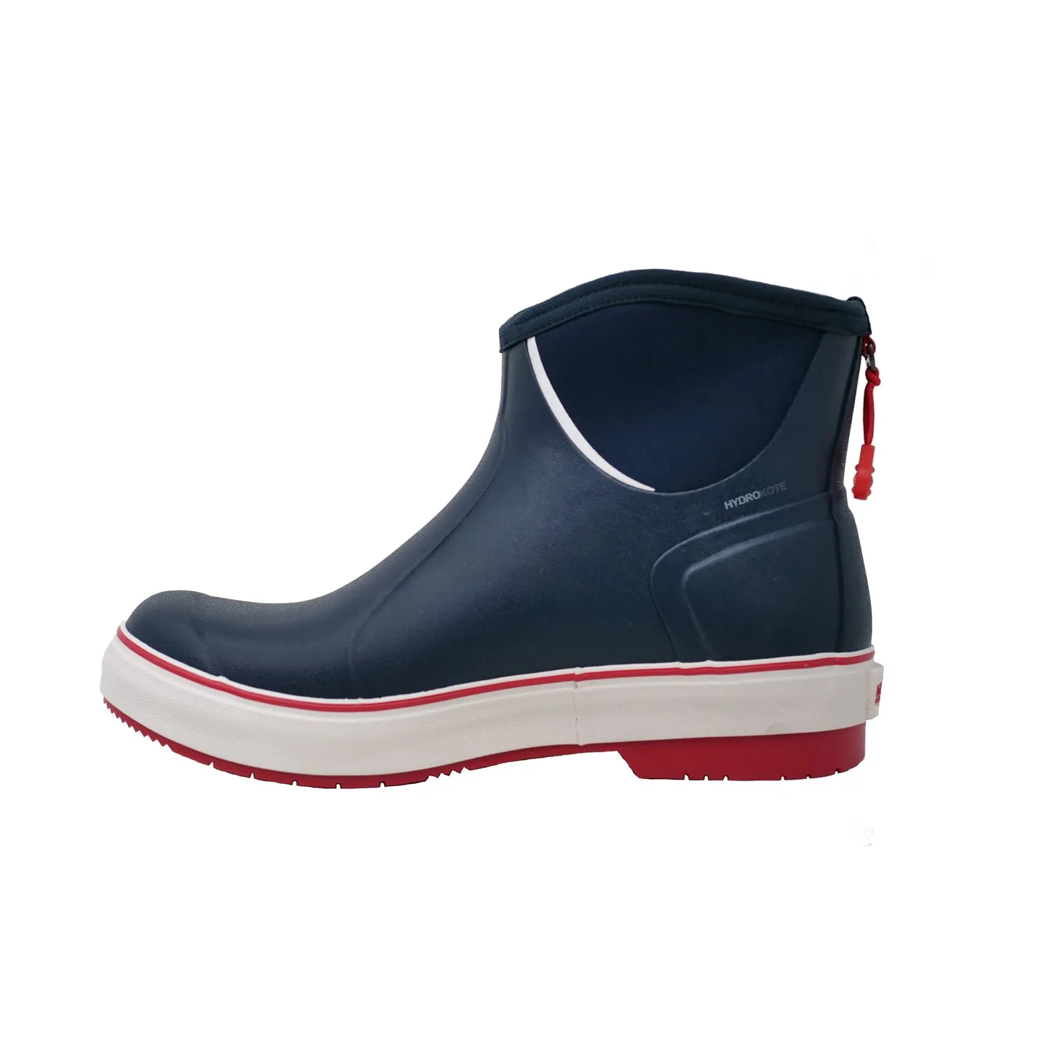 Dryshod Mens Slipknot Ankle-Hi Deck Navy/Red Rubber Boat Boots