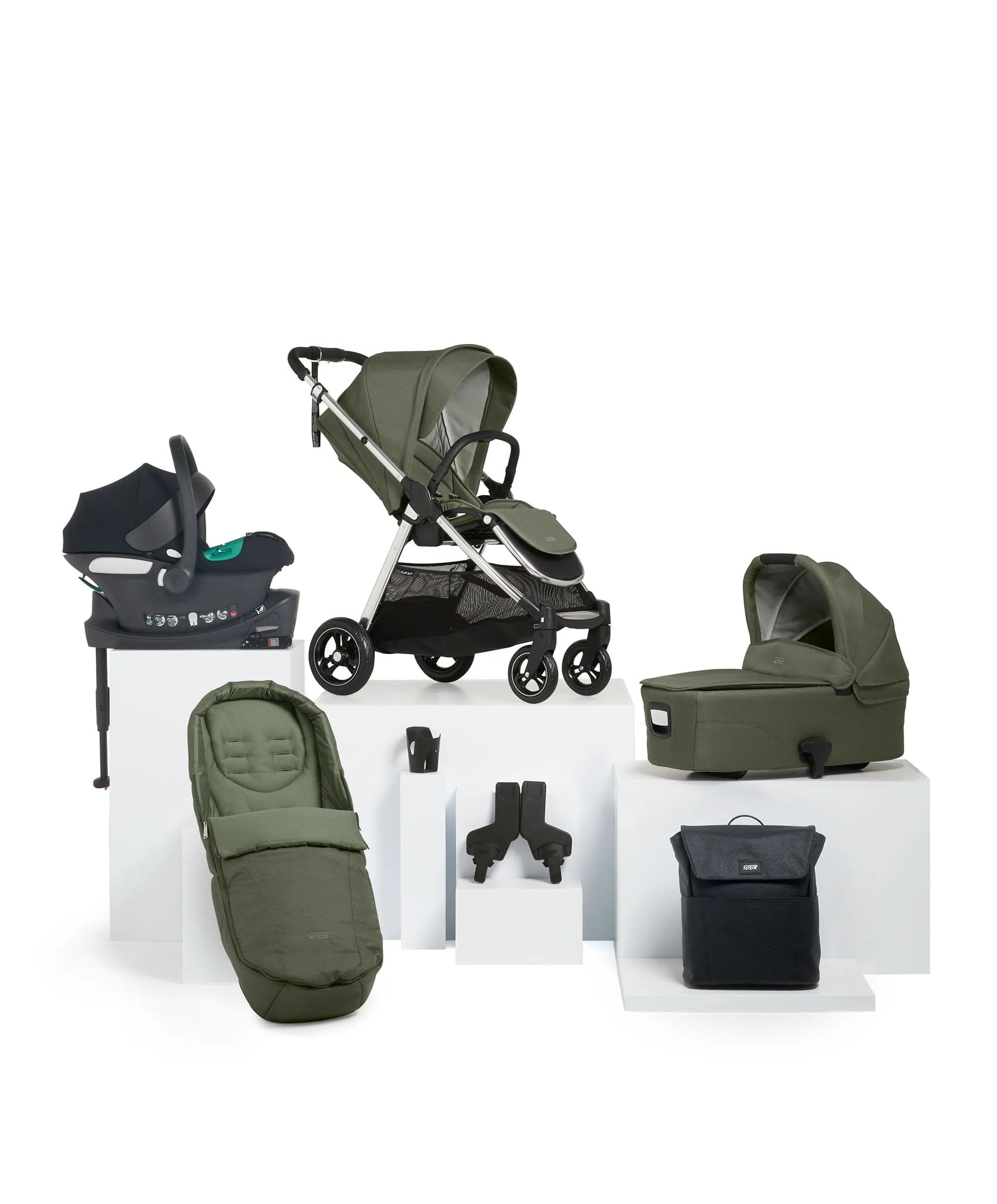 Flip XT³ Pushchair Bundle with Cybex Aton B2 Car Seat (7 Pieces) - Juniper