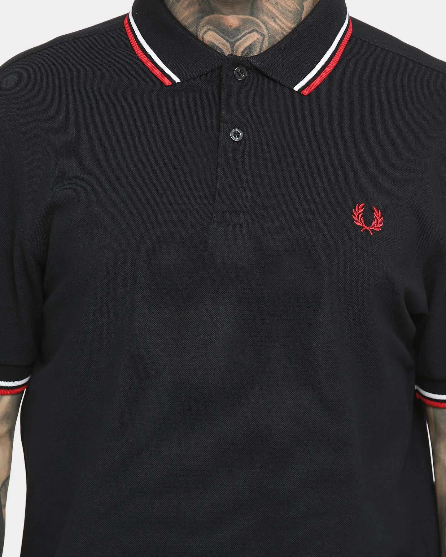 Fred Perry Men's Twin Tipped Polo Shirt Navy/White/Red