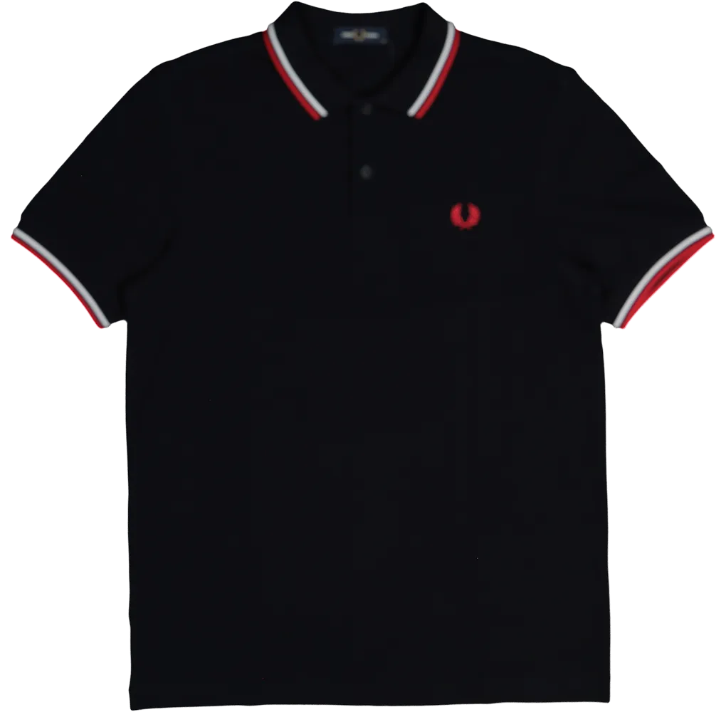 Fred Perry Men's Twin Tipped Polo Shirt Navy/White/Red