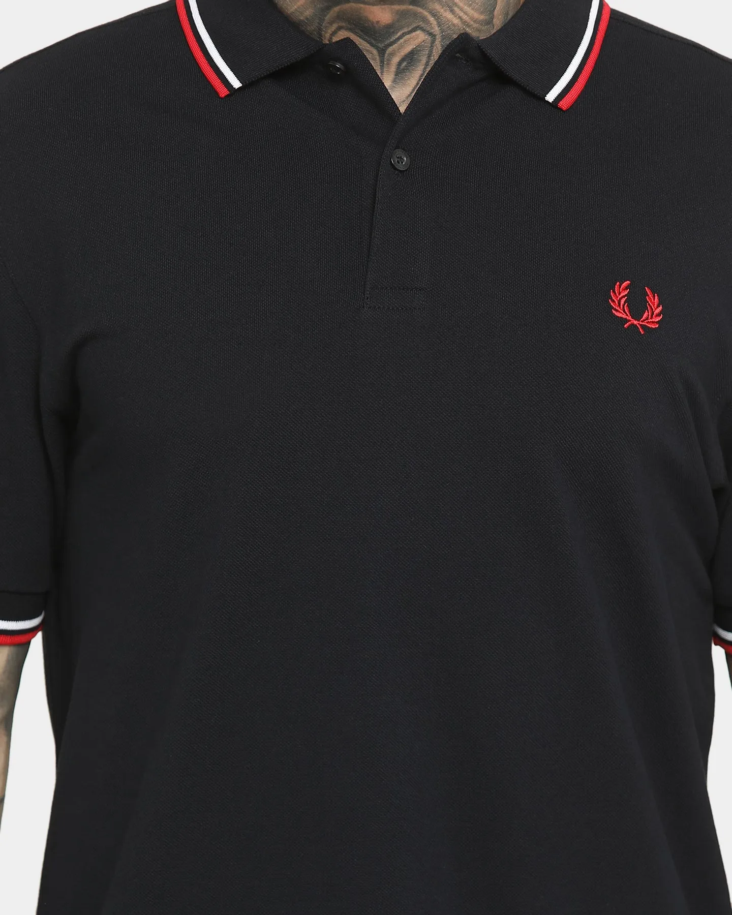 Fred Perry Men's Twin Tipped Polo Shirt Navy/White/Red