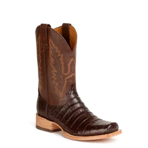 Gavel Men's Caiman Tail Belly Cut Stockman Boot - Brown