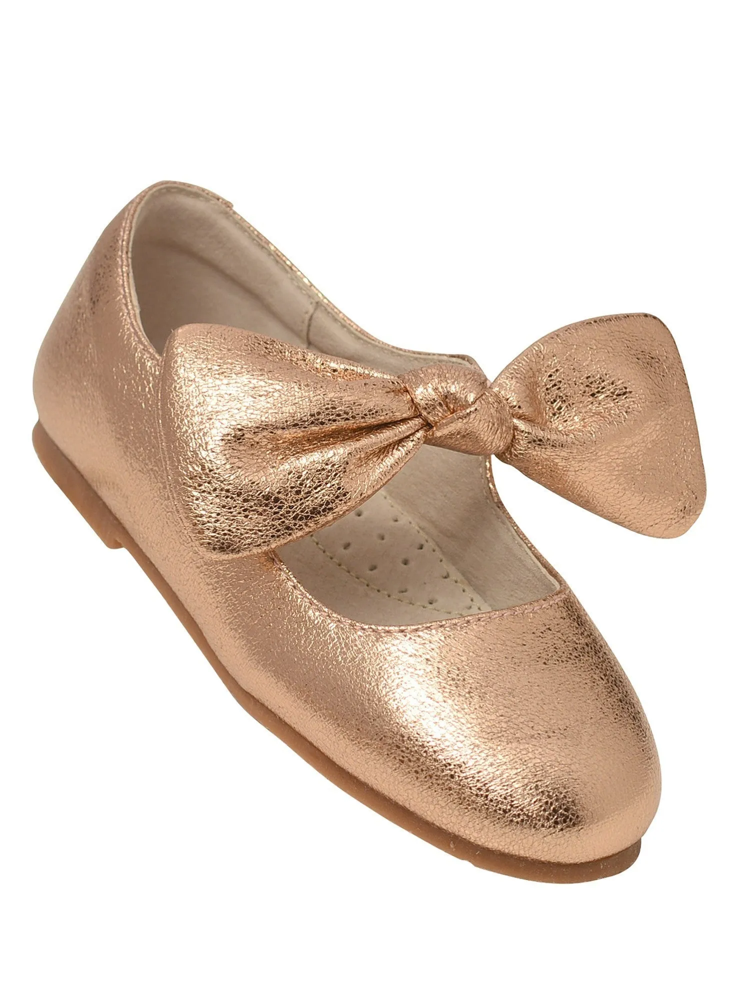 Girls Rose Gold Celia Knotted Bow Mary Jane Shoes 5 Toddler-2 Kids