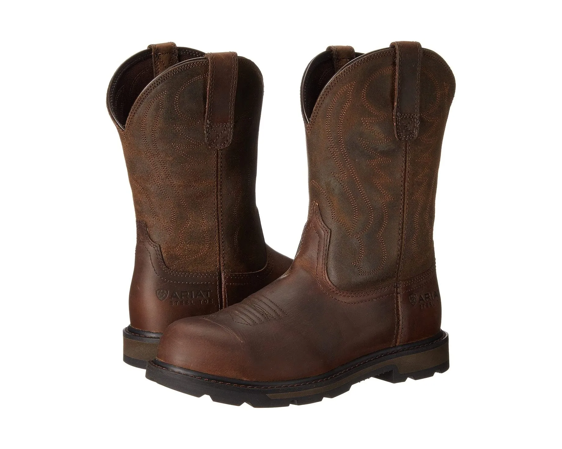 Groundbreaker Pull-on Steel Toe Ariat boots, brown