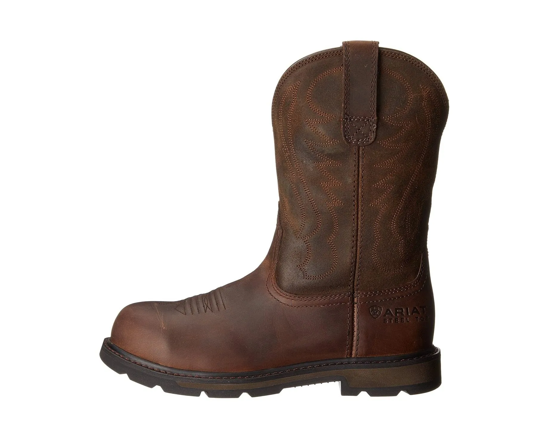 Groundbreaker Pull-on Steel Toe Ariat boots, brown