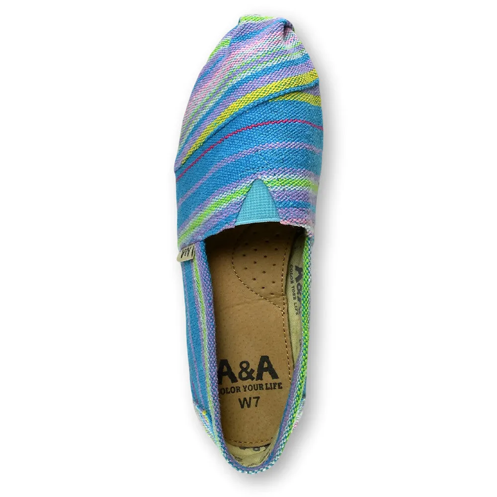 Indie Turquoise Canvas Slip On Shoes for Women