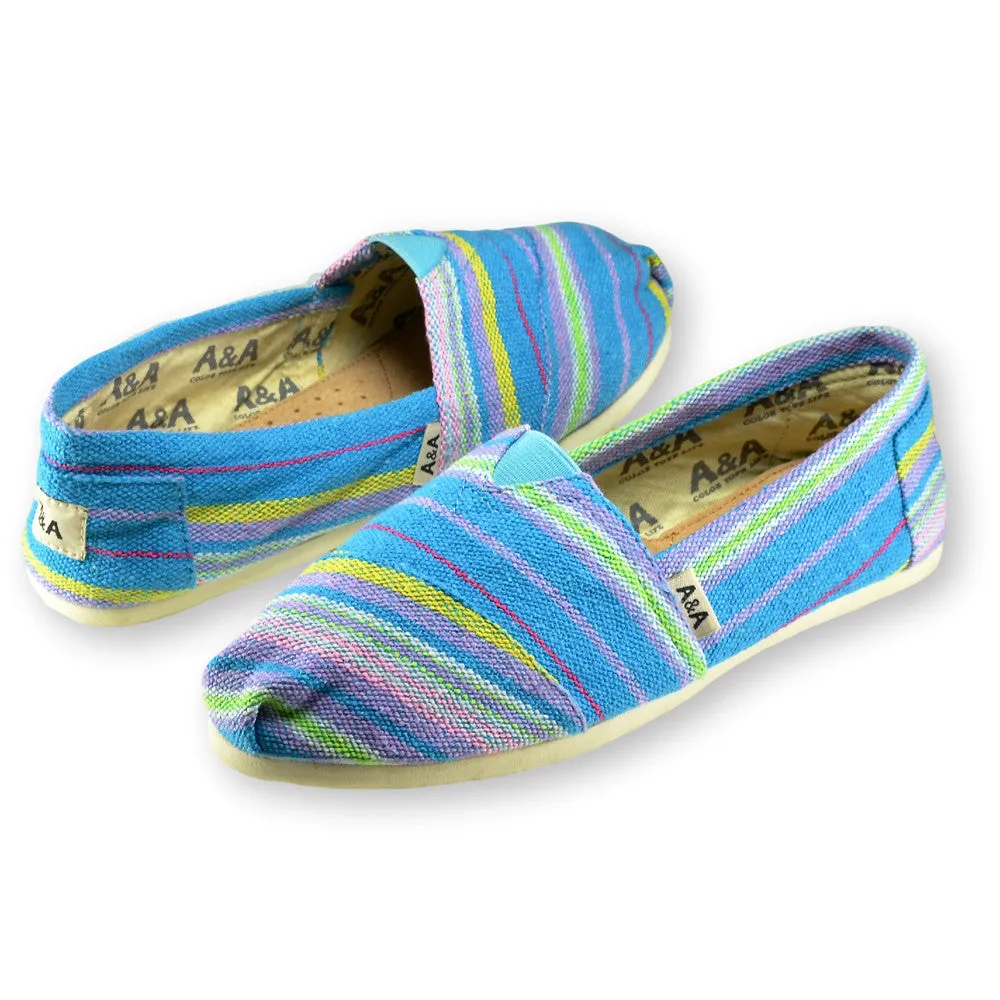 Indie Turquoise Canvas Slip On Shoes for Women