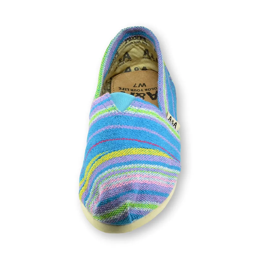 Indie Turquoise Canvas Slip On Shoes for Women