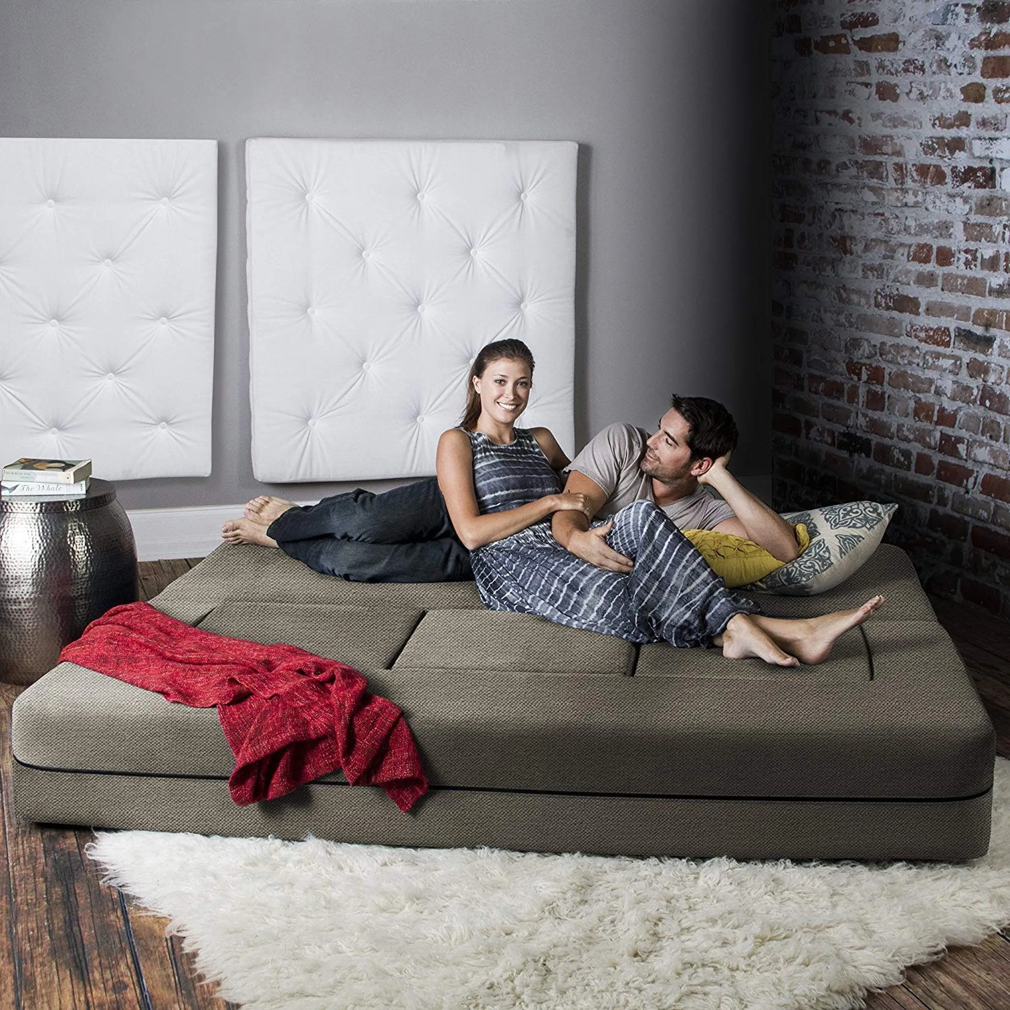 Jaxx Zipline California King Convertible Sleeper Sofa and Ottomans