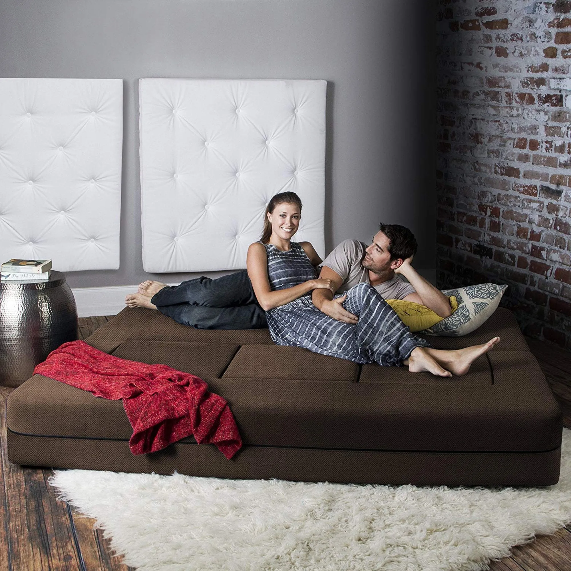 Jaxx Zipline California King Convertible Sleeper Sofa and Ottomans