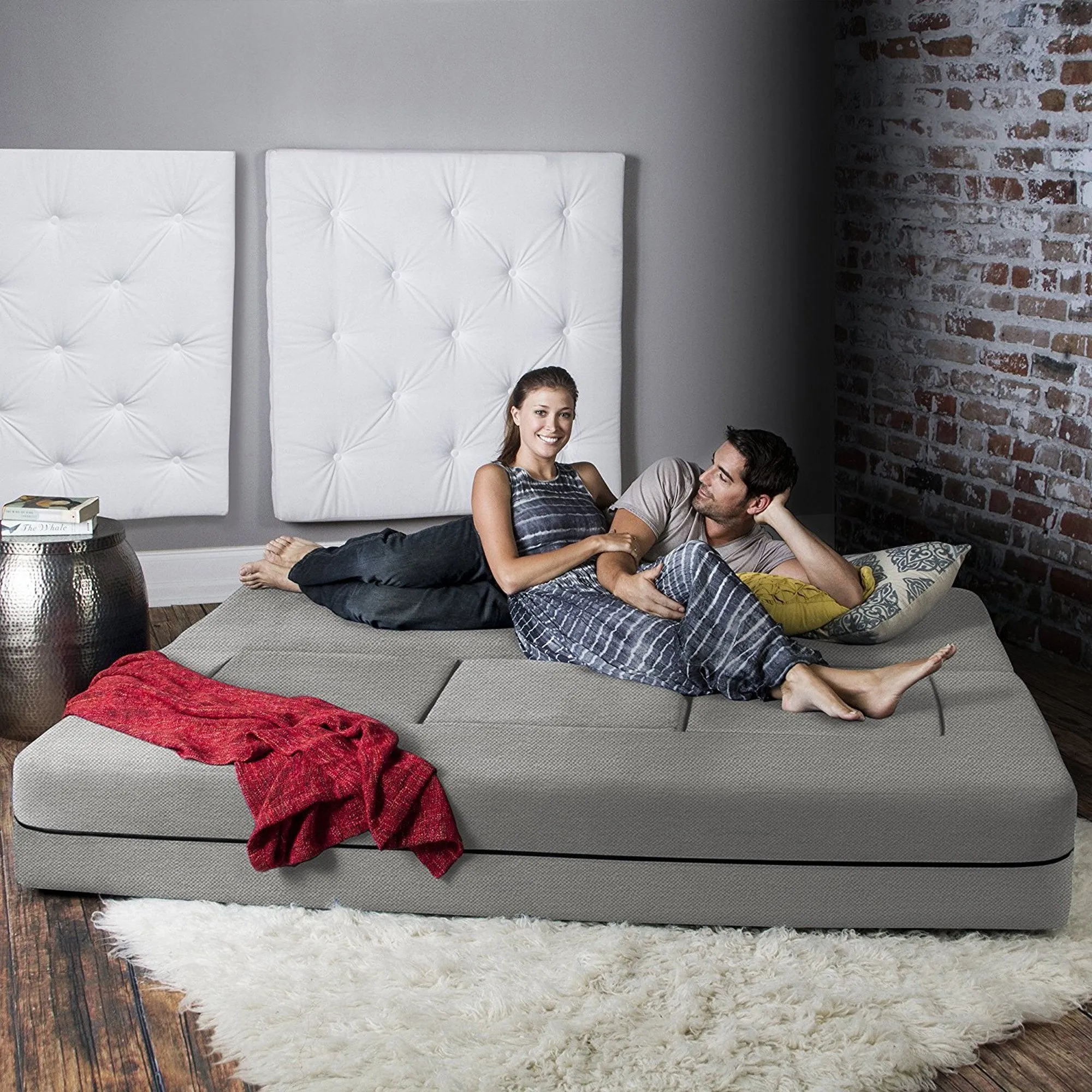 Jaxx Zipline California King Convertible Sleeper Sofa and Ottomans