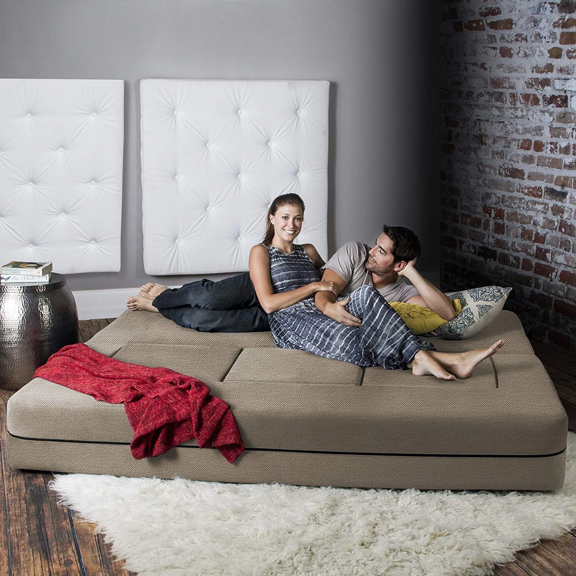 Jaxx Zipline California King Convertible Sleeper Sofa and Ottomans