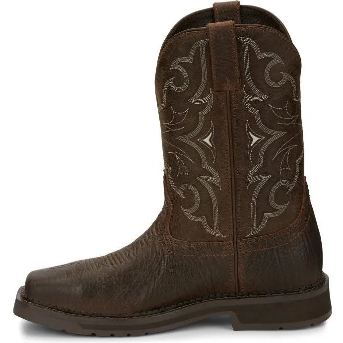 Justin Men's Amarillo 11" Steel Toe Western Work Boot -Brown- SE4313