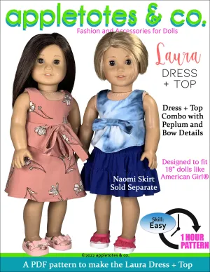 Laura Dress   Top 18 Inch Doll Sewing Pattern