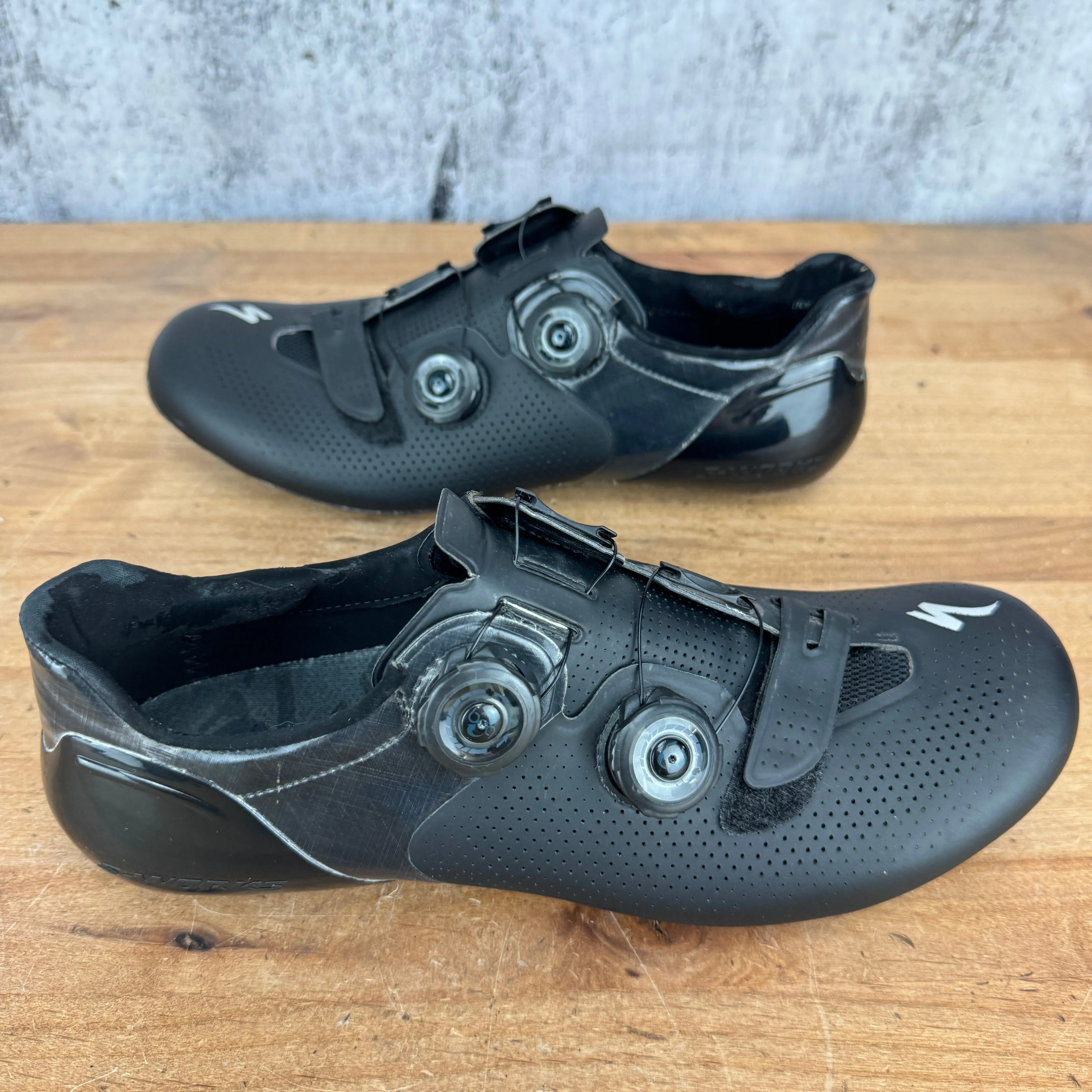 Light Use! Specialized S-Works 6 Road BOA EU 42 Black Cycling Shoes 470g