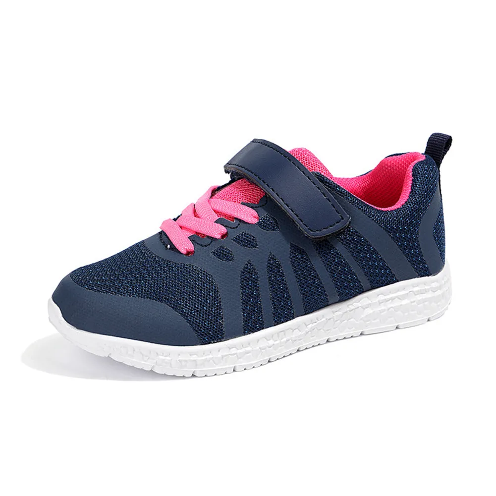 Little Kids Girls Non-Slip Strap Athletic Breathable Mesh Sneakers Running Tennis Shoes