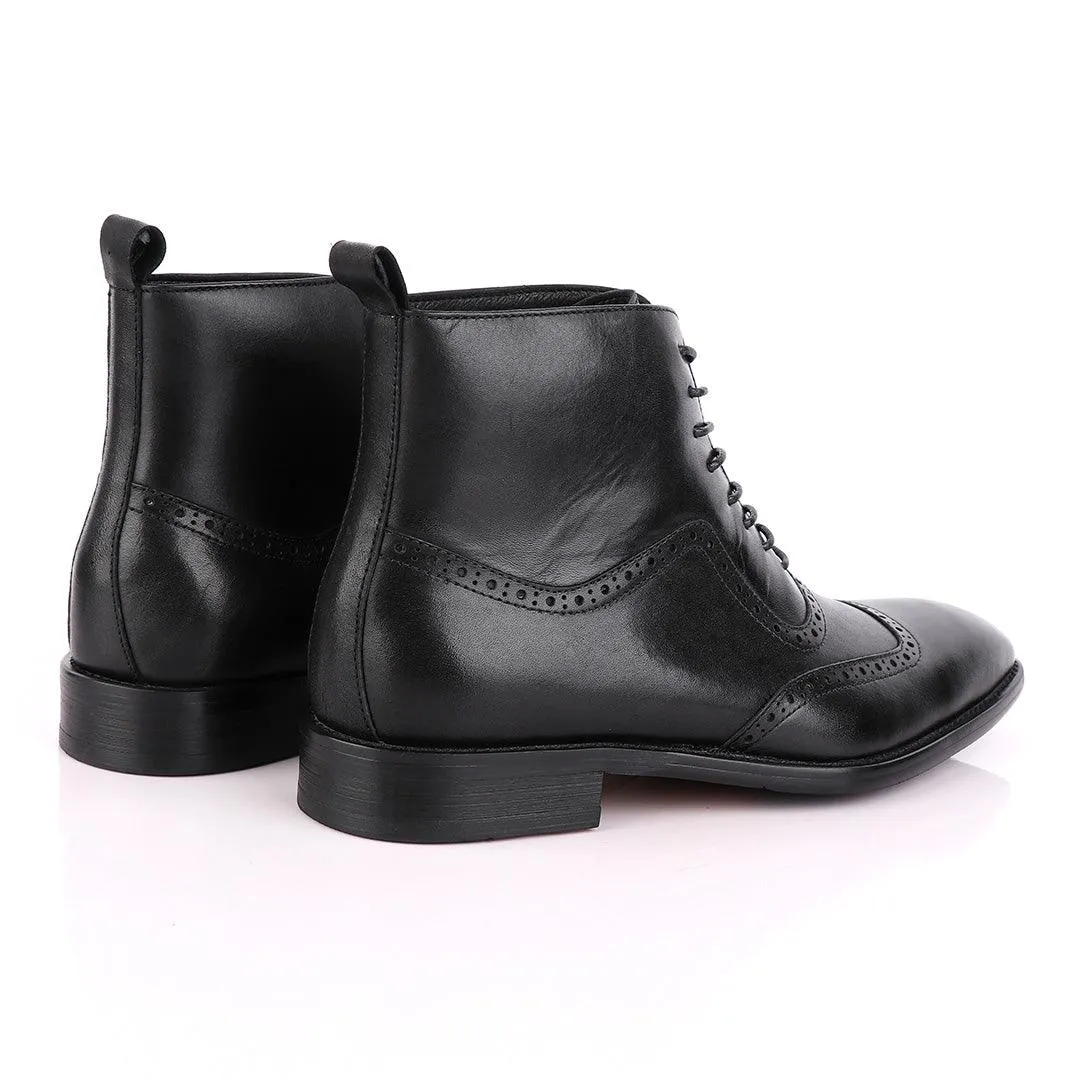 Massimo Dutti High tops Brogues Lace-up Leather Black Chelsea Boot