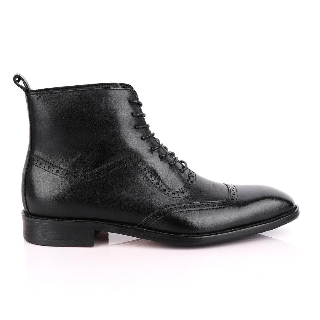 Massimo Dutti High tops Brogues Lace-up Leather Black Chelsea Boot