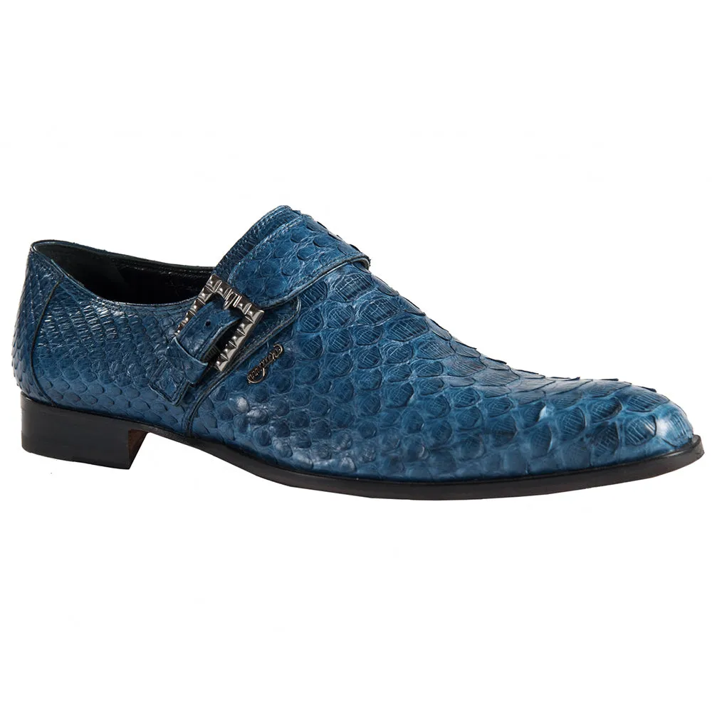 Mauri 4849/1 Matt Blue Python Dress Shoes