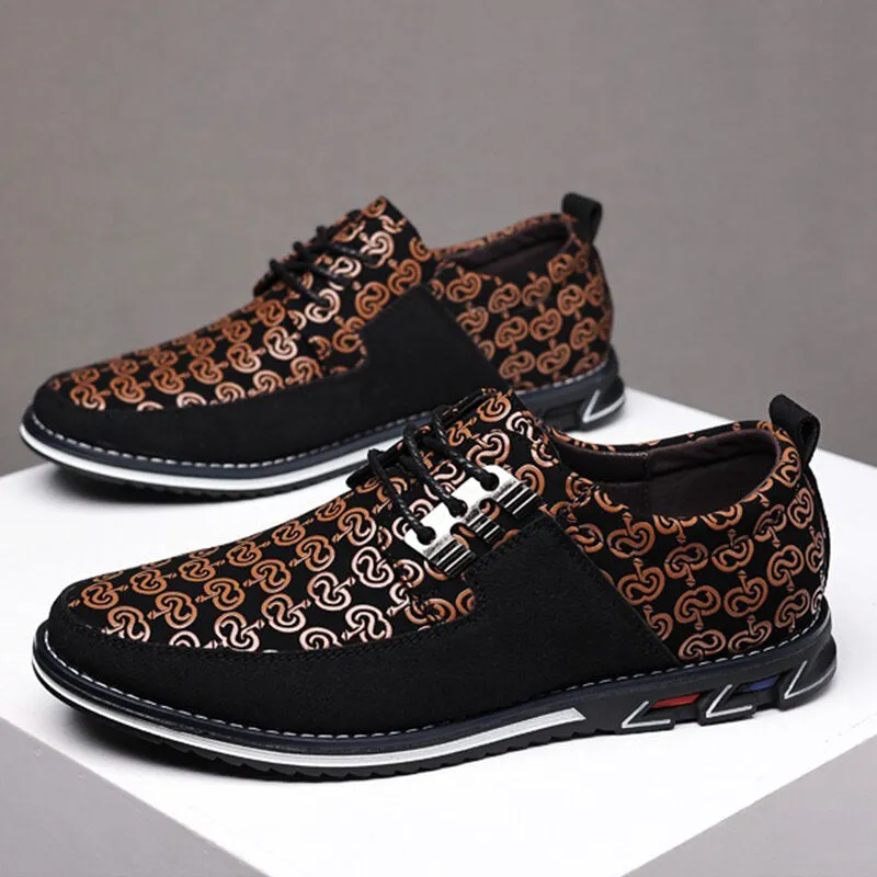 Men Microfiber Leather Splicing Non-Slip Metal Buckle Soft Casual Shoes EU 49/EU 50