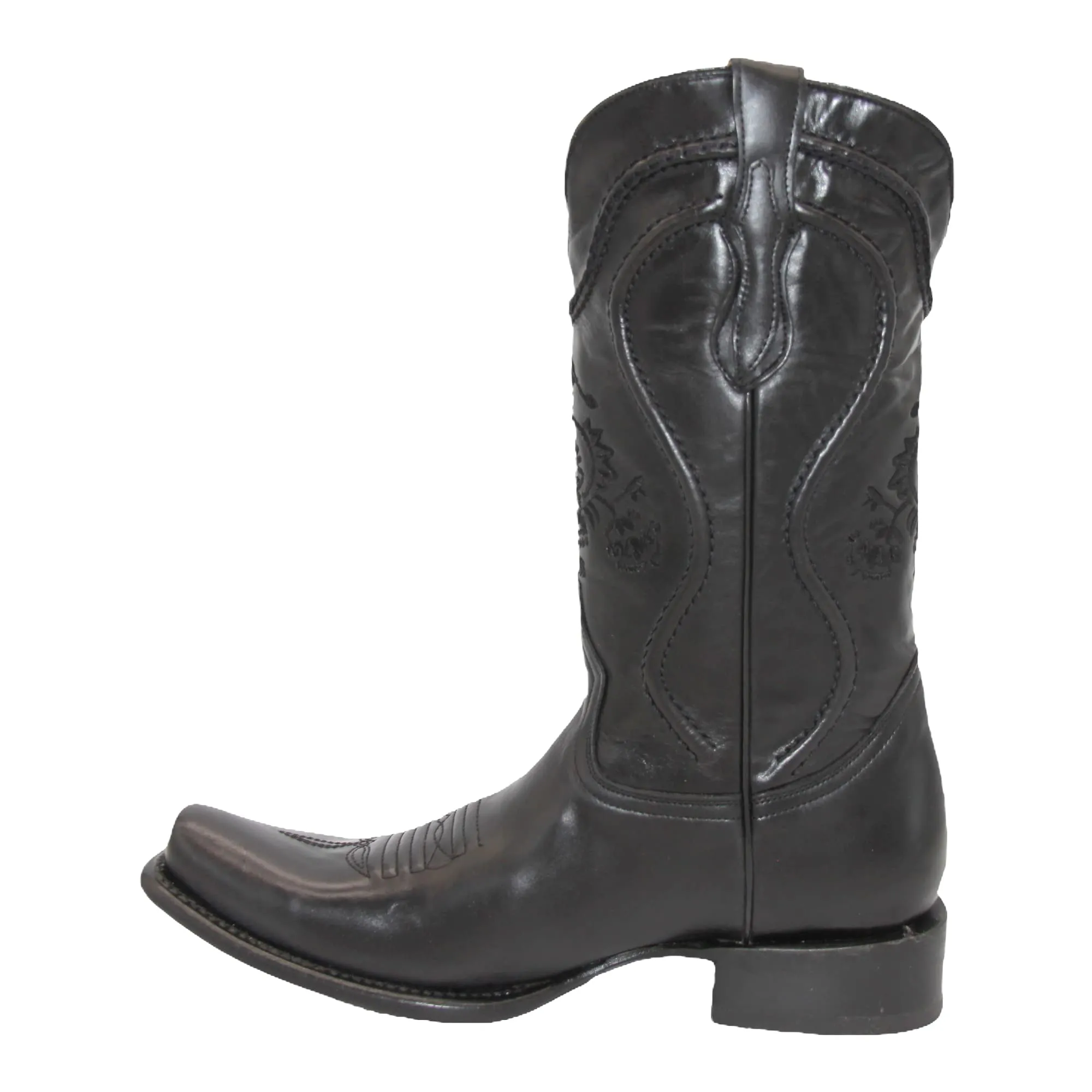 Men's Genuine Leather Dress Cowboy Boot Mid Calf