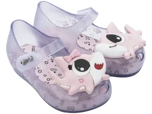 Mini Melissa Ultragirl Shark - Clear Glitter with Pink