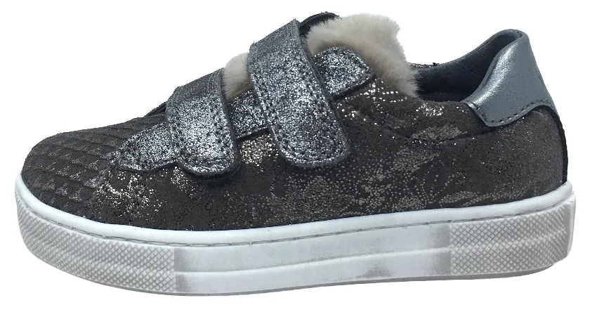 Naturino Girl's Gunmetal Funky Sneakers Tennis Shoes