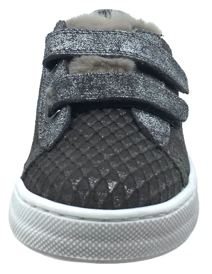 Naturino Girl's Gunmetal Funky Sneakers Tennis Shoes