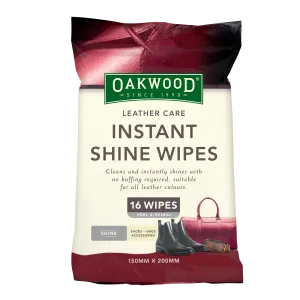 Oakwood Leather Care Instant Shine Wipes 16PK