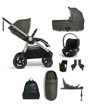 Ocarro Pushchair Bundle with Cybex Cloud T i-Size Rotating Baby Car Seat (8 Pieces) - Hunter Green